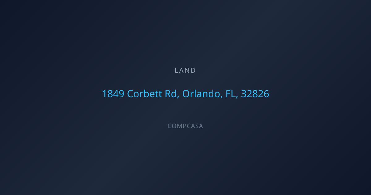 Property listing for 1849 Corbett Rd, Orlando, FL, 32826